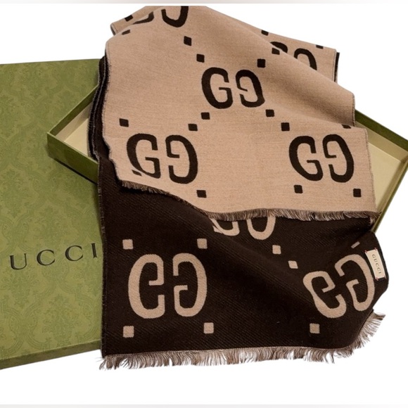 GG wool jacquard scarf - Picture 4 of 8